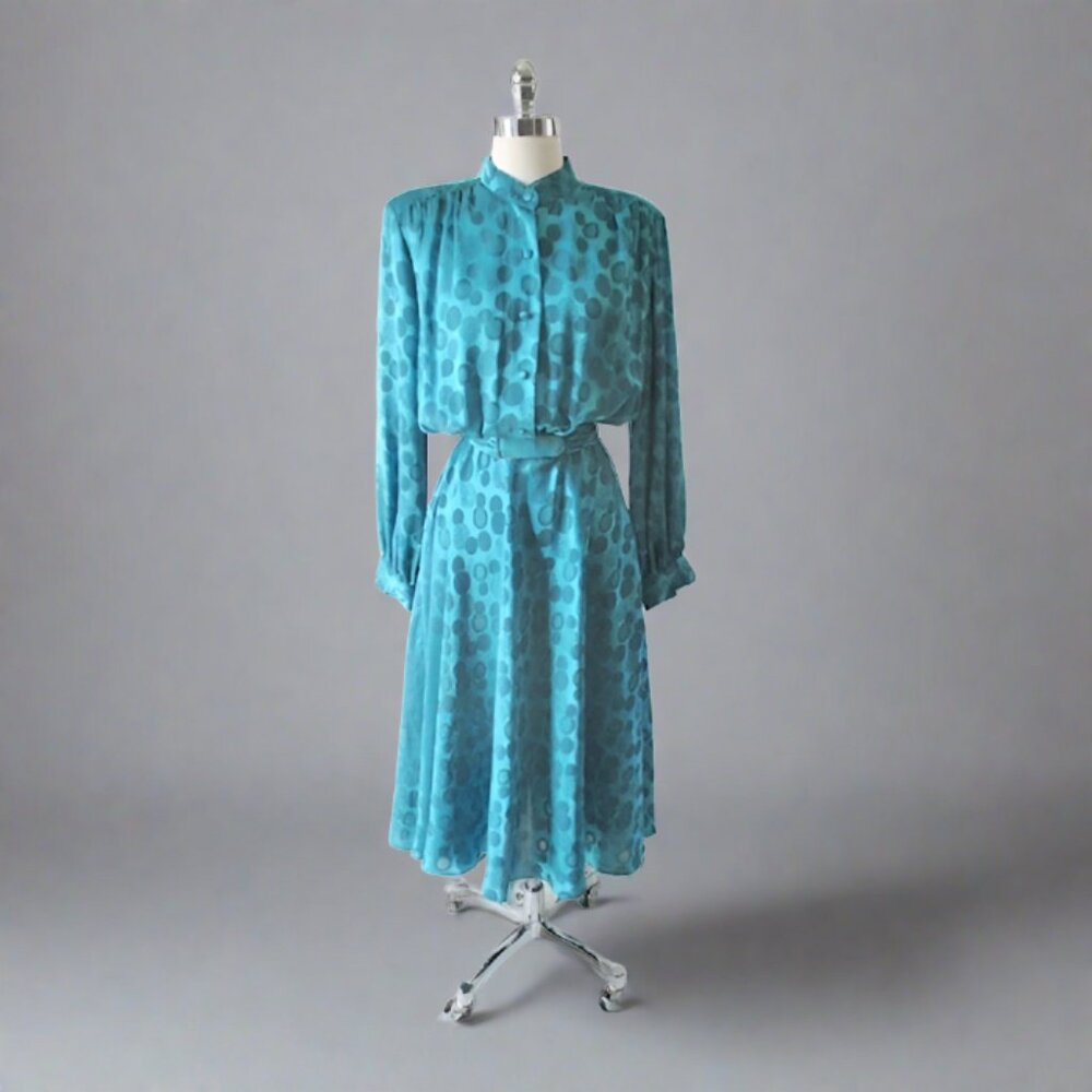 Vintage 80's Diane Von Fürstenberg Turquoise Dress